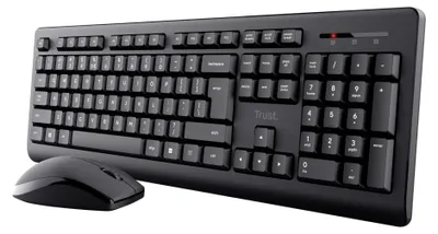 Immagine prodotto di Trust Primo, senza fili, senza fili RF, interruttore a membrana, AZERTY, nero, include mouse