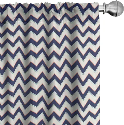 Immagine prodotto di ABAKUHAUS Tende Zig Zag, tende, motivo geometrico in stile retrò con effetti funk art, 2 pezzi 75 x 245 cm, multicolore