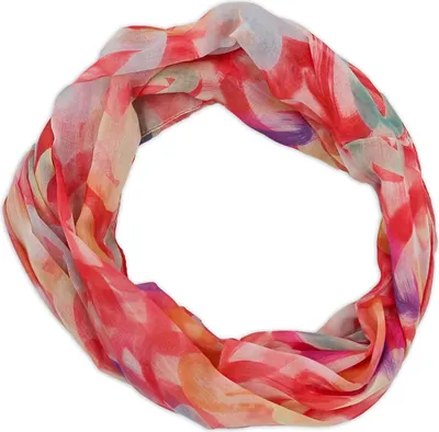 Produktbild von styleBREAKER Damen Loop Schal mit Brushstroke Herz Muster | luftiger Schlauchschal | weiches Halstuch für Frühling und Sommer aus Viskose 79 x 49 cm