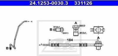 Produktbild von Bremsschlauch ATE 24.1253-0030.3