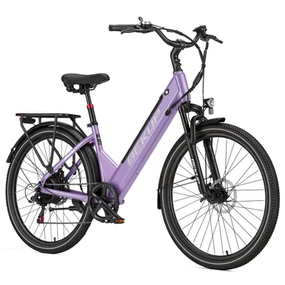 Produktbild von TTGO E-Bike V1 26 Zoll Tiefeinsteiger, 522 Wh Akku, 45 Nm, Shimano 7-Gang Kettenschaltung, Heckmotor City E-Bikes & E-Hollandräder Lila