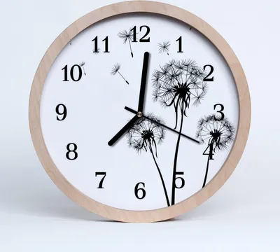 Produktbild von Holzuhr 20fi cm wanduhr - Löwenzahn-Blumen