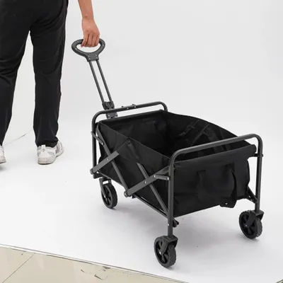 Produktbild von Faltbarer Bollerwagen - Transportwagen - Ultraleicht - 12,7 cm Gummiräder - Kompakt faltbar - Für Outdoor, Picknick & Markt - Grün