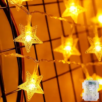 Immagine prodotto di Catena luminosa a stella, 6 metri, 40 LED, alimentata a batteria, decorazione per le feste