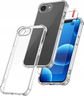 Zdjęcie produktu dla Etui do iPhone 16e PANCERNE CASE SILICON GUMOWE SLIM + SZKŁO 9H