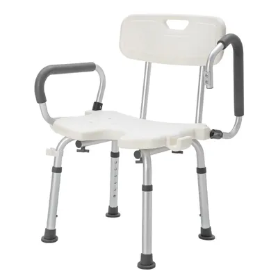 Produktbild von Sessamen-LP stolička do sprchy, stolička do sprchy s rukoväťou na vaňu, operadlo pre seniorov s nastaviteľnou výškou 73-86 cm, zdvihák na WC sedadlo, protišmykové nožičky, sedadlo do vane, typ 6