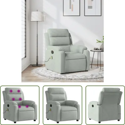 Zdjęcie produktu dla Fotel masujący Living Store jasnoszary aksamit