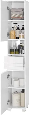 Produktbild von Badezimmereinheit, klassisch weiß, 30x30x170 cm, MDF