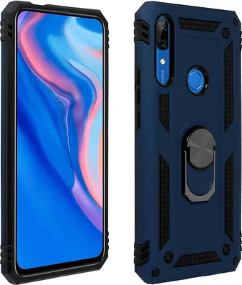 Image de Avizar, coque de protection avec support à anneau pour Huawei P Smart Z / Y9 Prime 2019 / Honor 9X, bleu nuit