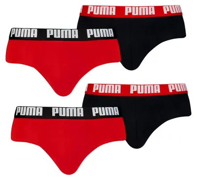 Produktbild von PUMA Herren Briefs 4er Pack aus Baumwollmischgewebe mit elastischem Webgummibund