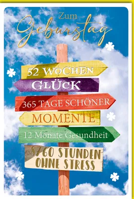 Produktbild von Geburtstag - Glückwunschkarte im Format 11,5 x 17 cm - Wegweiser