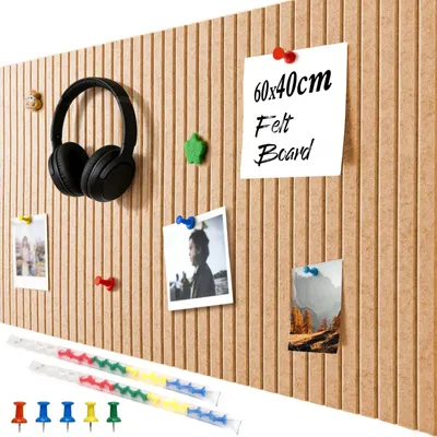 Produktbild von Große Filz-Pinnwand, selbstklebend, 60 cm x 40 cm, perfekt für Zuhause oder Büro