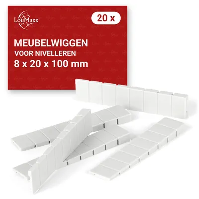 Productafbeelding van 20 stuks meubelwiggen - 8 x 20 x 100 mm - van kunststof