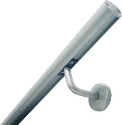 Image de OPALU - Kit de main courante murale en aluminium + supports de fixation, couleur grise