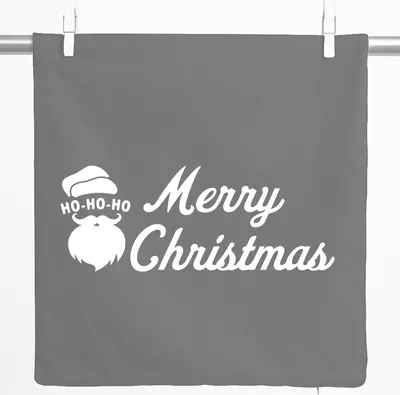 Produktbild von Huuraa Kissenbezug Ho Ho Ho Santa Merry Christmas 40x40cm Steel Grey Baumwolle Dekokissenbezug Geschenkidee