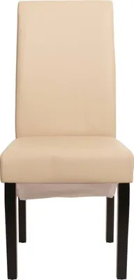 Image de lot de 2 chaises de salle à manger Chaise de cuisine Chaise M37 ~ cuir, crème, pieds foncés