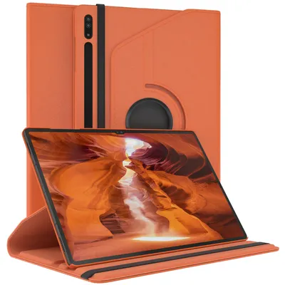 Produktbild von EAZY CASE - Tablet Hülle für Samsung Galaxy Tab S8 Ultra Schutzhülle, Tablet Case 360° drehbar in Orange