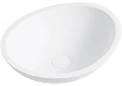 Produktbild von CERANO - Waschtisch aus Gussmarmor, Modell Zara - zum Aufsetzen - weiß, matt - 42x34 cm