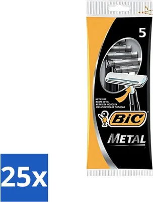 Produktbild von Bic – Rasierklingen – Metall – Einzelklinge – Einwegklingen – 5 Rasierklingen - Vorteilspack - 25 Stücke