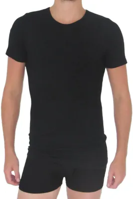 Produktbild von HERMKO 3847 Herren extralanges kurzarm Shirt (+10cm) Unterhemd mit 1/4 Arm aus 100% Baumwolle (Feinripp), Größe:D 5 = EU M, Farbe:schwarz