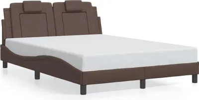 Obrázek produktu pro vidaXL Rám postele "Viana" bez matrace hnědý 140x190 cm Imitace kůže