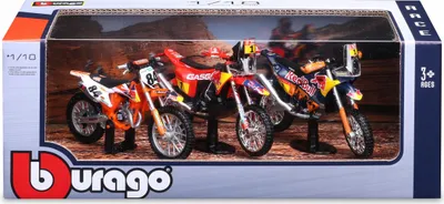 Zdjęcie produktu dla Zestaw Motocykli Red Bull Ktm Factory Racing 1:18 Bburago 18-51113