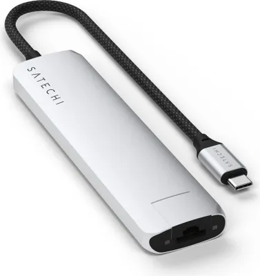Produktbild von Satechi ST-P7SS, USB Typ-C, HDMI, USB 3.2 Gen 2 (3.1 Gen 2) Type-A, USB Typ-C, 10000 Mbit/s, 60 Hz, 4096 x 2160, 2160p