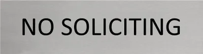 Produktbild von CombiCraft Aluminium Türschild No Soliciting 165x45mm mit 3M-Tape zur Befestigung, einfache Kennzeichnung von Räumen und Bereichen