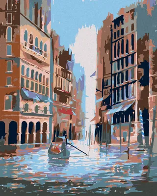 Produktbild von Diamondi - Diamond painting - KREUZFAHRT ZWISCHEN DEN GEBÄUDEN, 40X50 cm, ohne Keilrahmen