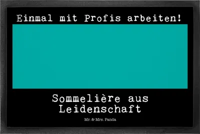 Produktbild von Mr. & Mrs. Panda Fußmatte Sommelière Leidenschaft 50 x 75 cm - Schwarz - Geschenk, bodenmatte, Bodenvorleger, Schmutzmatte, Schmutzfangmatte, Türmatte