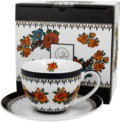 Produktbild von DUO ETNO Tasse INDIGO 250 ml mit Untertasse, New Bone China Porzellan