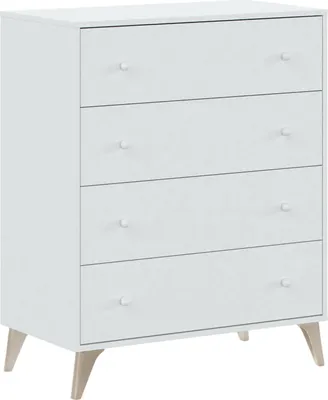 Produktbild von Schubladenschrank Dcarus, Kommode mit 4 Schubladen, Kommode für Schlafzimmer, Moderne Kommode, 78x40h95 cm, Weiß