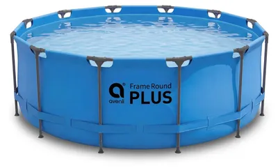 Produktbild von Avenli Frame Plus Pool 366x100 cm, Aufstellpool rund, Stahlrahmenpool ohne Pumpe, blau