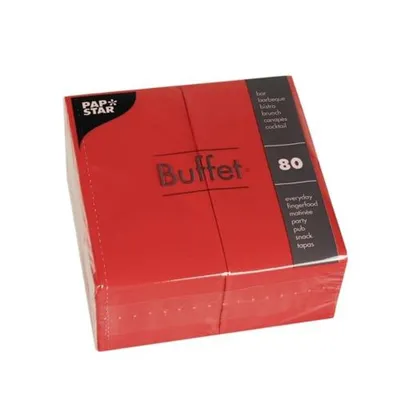 Produktbild von Papstar Servietten rot 33x33cm 2lagig 80 Stück