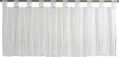 Produktbild von Elbersdrucke Bistrogardine mit Schlaufen Helio 07 weiß-grau transparent 48x140 cm Küchenfenster Sichtschutz Scheibengardine