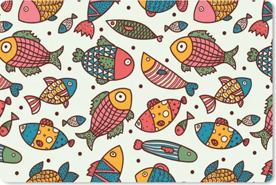 Produktbild von MuchoWow® Schreibtischunterlage Muster - Meer - Fische - Meerestiere 60x40 cm - XXL Mauspad - Großes Mauspad