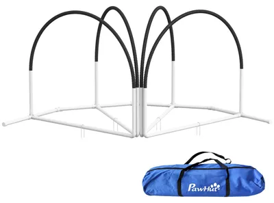 Zdjęcie produktu dla Zestaw agility dla psów Zestaw treningowy dla psów, 4 elementy, 89 x 69 x 99 cm, Biały+Czarny