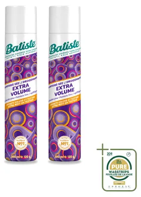 Immagine prodotto di 2 confezioni di shampoo secco Batiste Extra Volume - 200 ml ciascuna - confezione risparmio - 2 pezzi