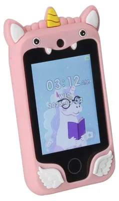 Image de KIK KX2715 : Smartphone pour enfants avec appareil photo, jeux et lecteur MP3, 8 Go, motif licorne, rose