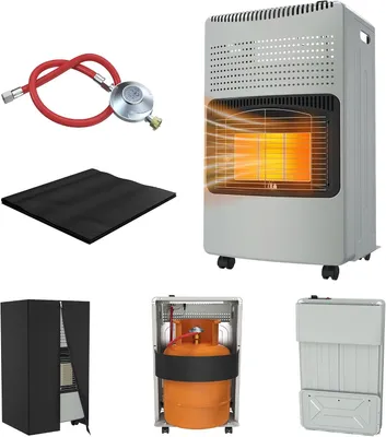 Produktbild von LARS360 Infrarot Gasheizung für Innenräume, Gasofen mit 3 Heizstufen 1500/2750/4200 W, für Propan & Butan, ODS Sauerstoffmangelsicherung, Kippschutz, Flammenüberwachung, Grau