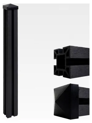 Produktbild von WPC-Pfosten für Sarthe-WPC-Zaun, Pfeiler, Stecksystem - 98 cm, anthrazit