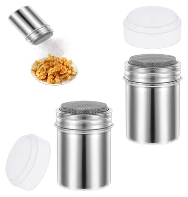 Produktbild von 2 Stück Mehlstreuer mit Deckel, Kakaostreuer aus Edelstahl 304, für Kakaopulver, Zimtpulver, Chilipulver