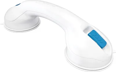 Immagine prodotto di Maniglione da bagno portatile con ventose - Bianco - Fino a 60 kg - Per doccia e vasca