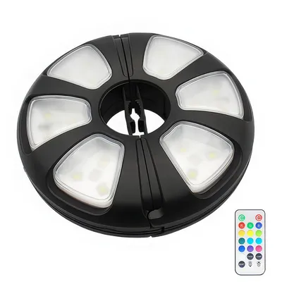 Produktbild von LED Sonnenschirm Licht mit Fernbedienung, dimmbares RGB Schirmlicht USB wiederaufladbar für Garten & Terrasse