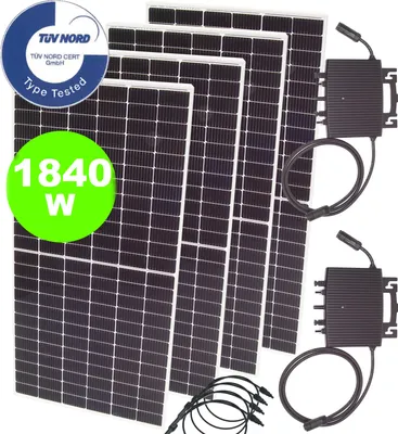Produktbild von Balkonkraftwerk 1840W 1600W Photovoltaik Solaranlage Mikro-Wechselrichter wireless