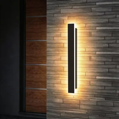 LED-Außenwandleuchte 60 cm, IP65, 3000K, Schwarz