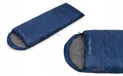 Produktbild von Campus Cougar 350 Schlafsack Komfort -4/+2°C Extrem -9°C Camping dunkelblau
