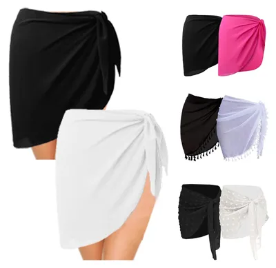 Produktbild von BAEIDO 2 x Sarong-Überzüge für Damen, schwarz / weiß, M