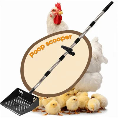 Productafbeelding van Kippenpoepschep - Ergonomische Roestvrijstalen Schep 160 cm