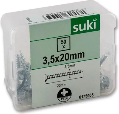 Produktbild von suki Universalschrauben Senkkopf 3,5x20mm PZ2 verzinkt VG 50St